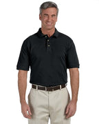 Mens Tall 6 oz Ringspun cotton Piqu Short-Sleeve Polo - BLAcK - XLT(D0102H7NBJX)