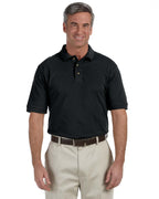 Mens Tall 6 oz Ringspun cotton Piqu Short-Sleeve Polo - BLAcK - XLT(D0102H7NBJX)