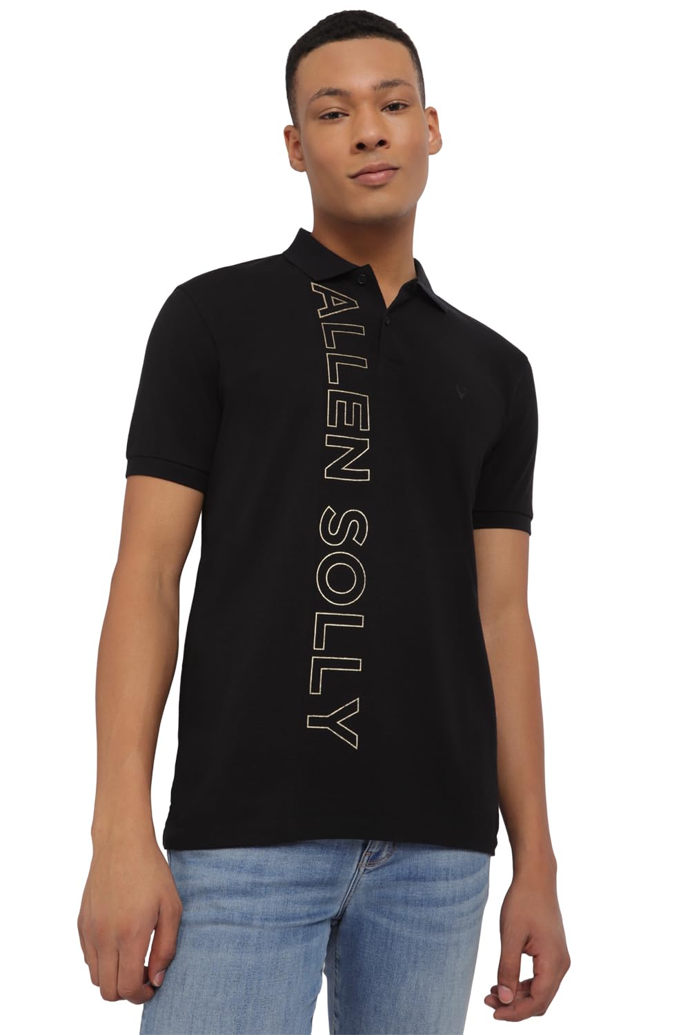 Allen Solly Men Regular Fit Solid Casual Cotton Half Sleeve Polo Shirt