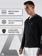 ADRO Sunscreen Jacket for Men UV Sun Advanced Protection Running Jackets For Men Biker Jackets with Zipper Sports jacket for men