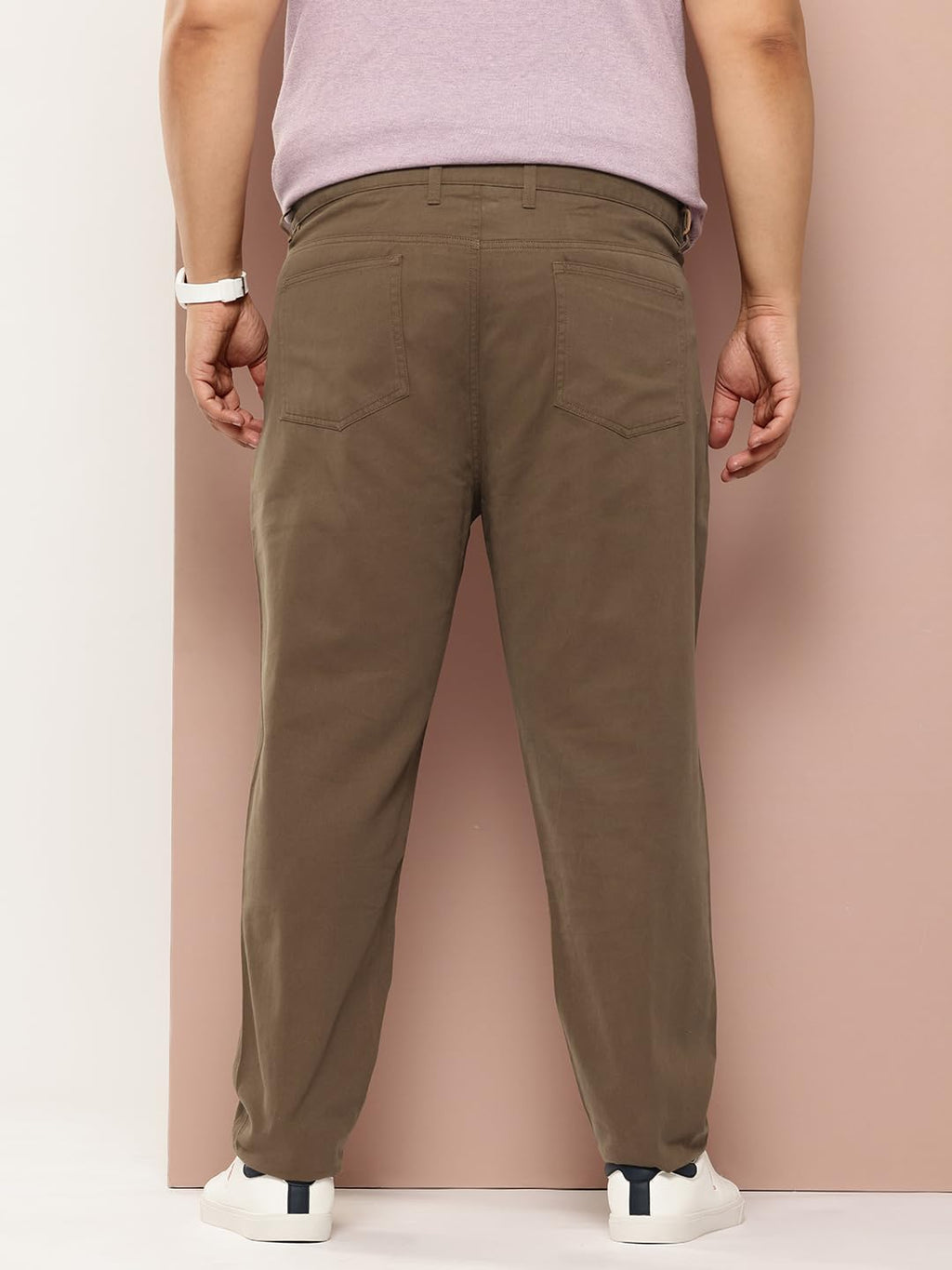 Thomas Scott Mens | Smart | Plus Size | Regular Fit | 100% Cotton | Solid | 5 Pockets | Woven | Chinos | Trouser (TSB097_DarkKh
