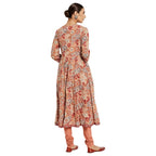 Fabindia Women Printed 3 Piece Kurta Set Cotton_Pink