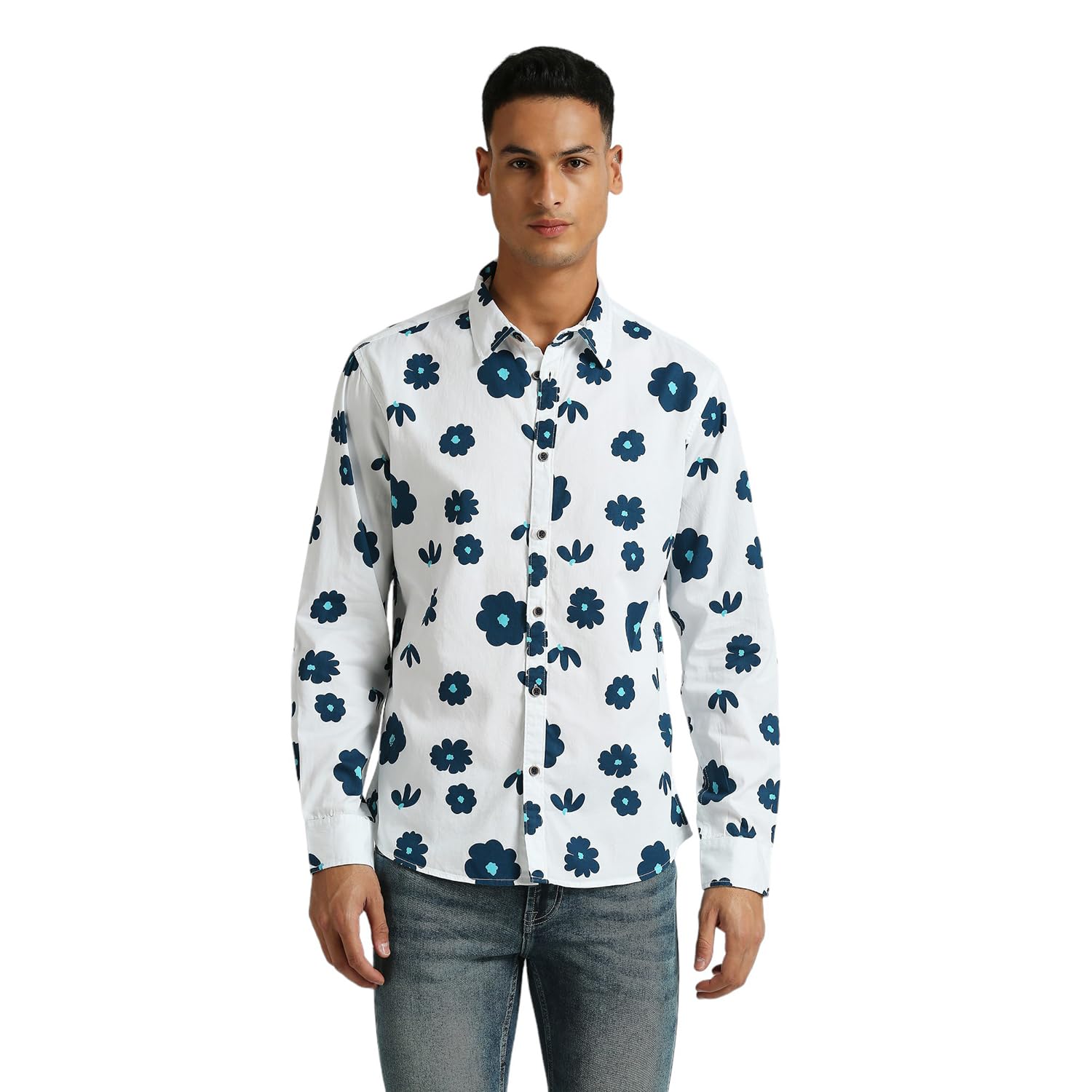 Pepe Jeans MenS Regular Fit Shirt (Pm308761_Navy_White And Blue
