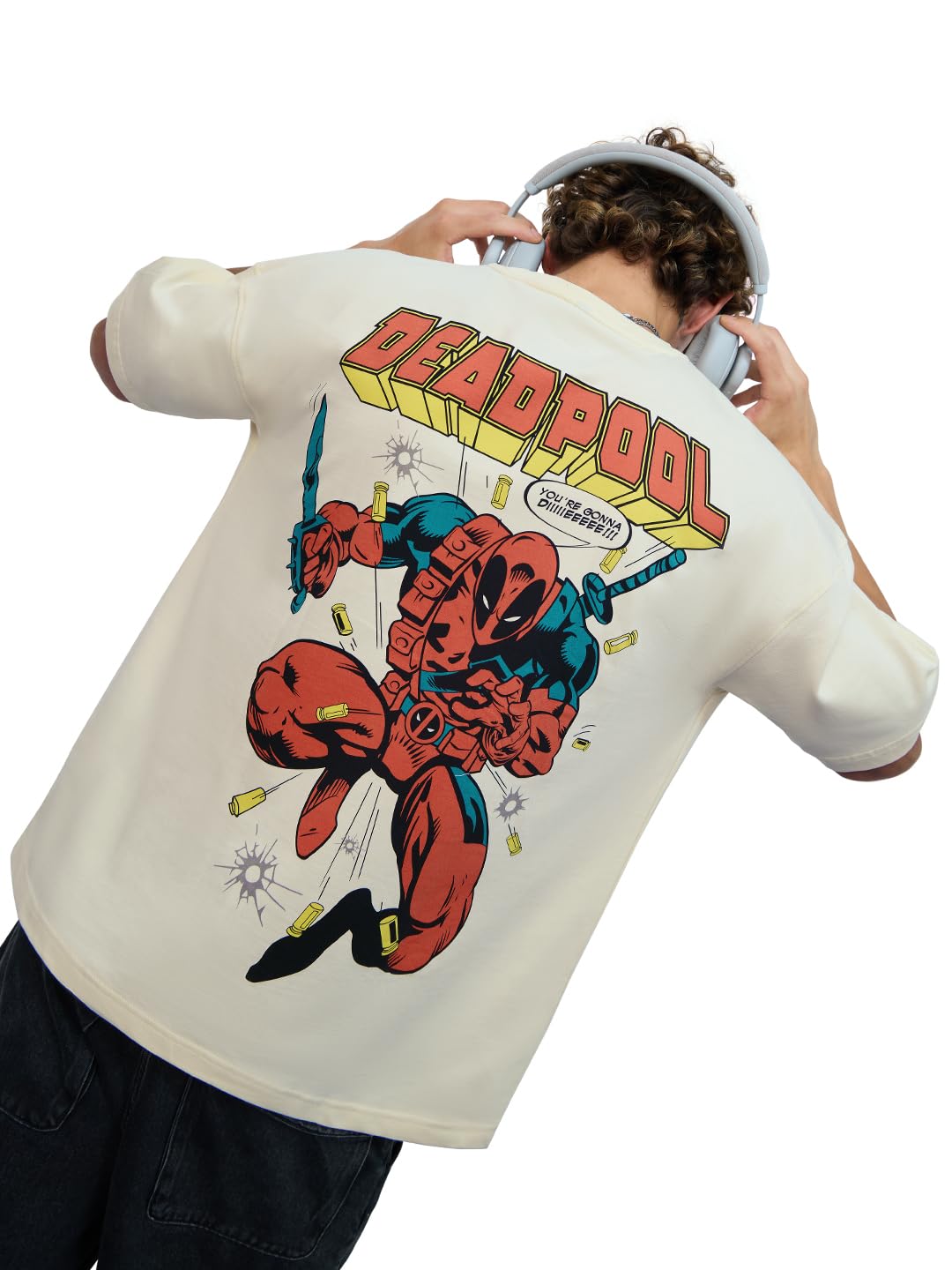 The Souled StoreOfficialMenDeadpool: Chimichangas!Oversized T-Shirts Oversized T Shirts For Men T-Shirt Boys Cotton Casual Half 