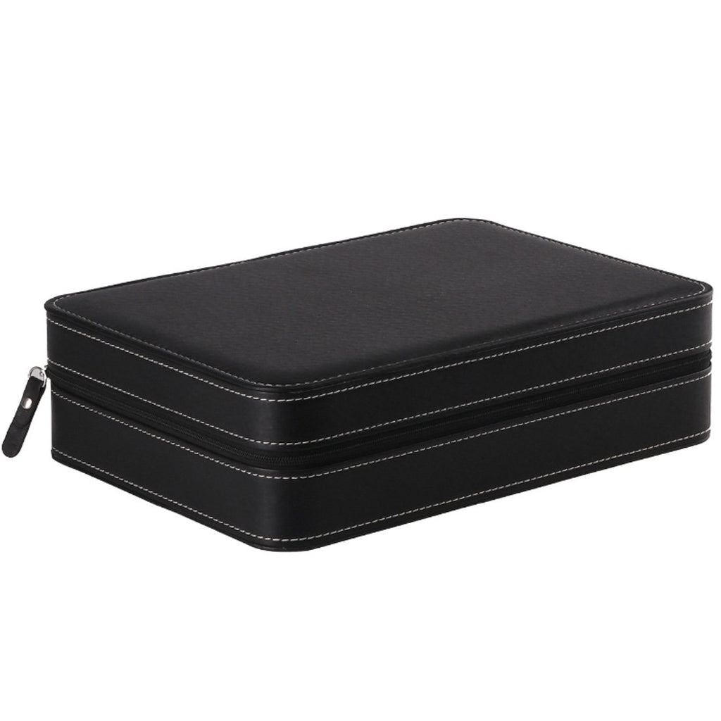 Homeater 10 Slot Watch Box Portable Travel Zipper Case Collector Storage Jewelry Storage Box(Black)