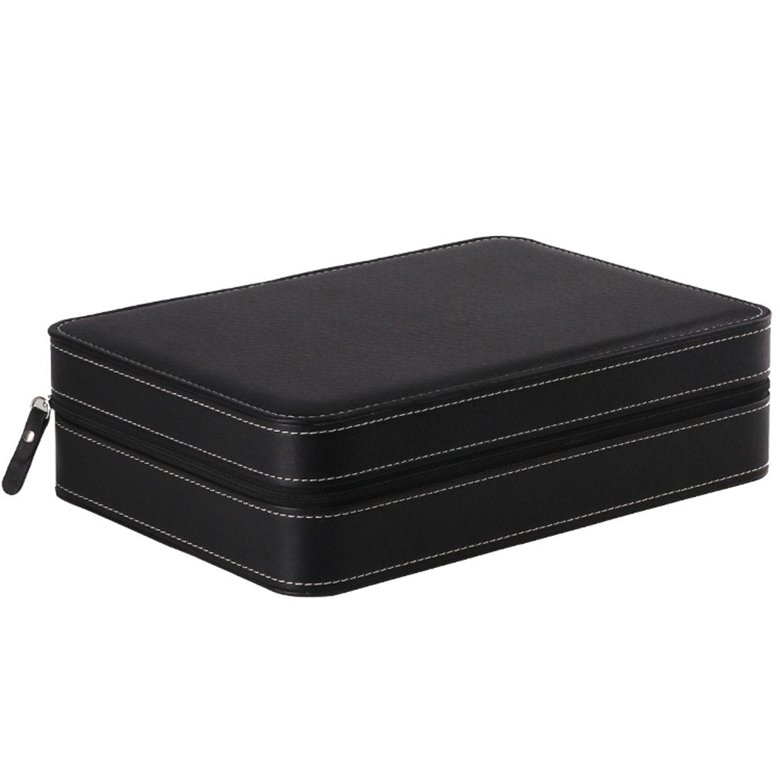 Homeater 10 Slot Watch Box Portable Travel Zipper Case Collector Storage Jewelry Storage Box(Black)