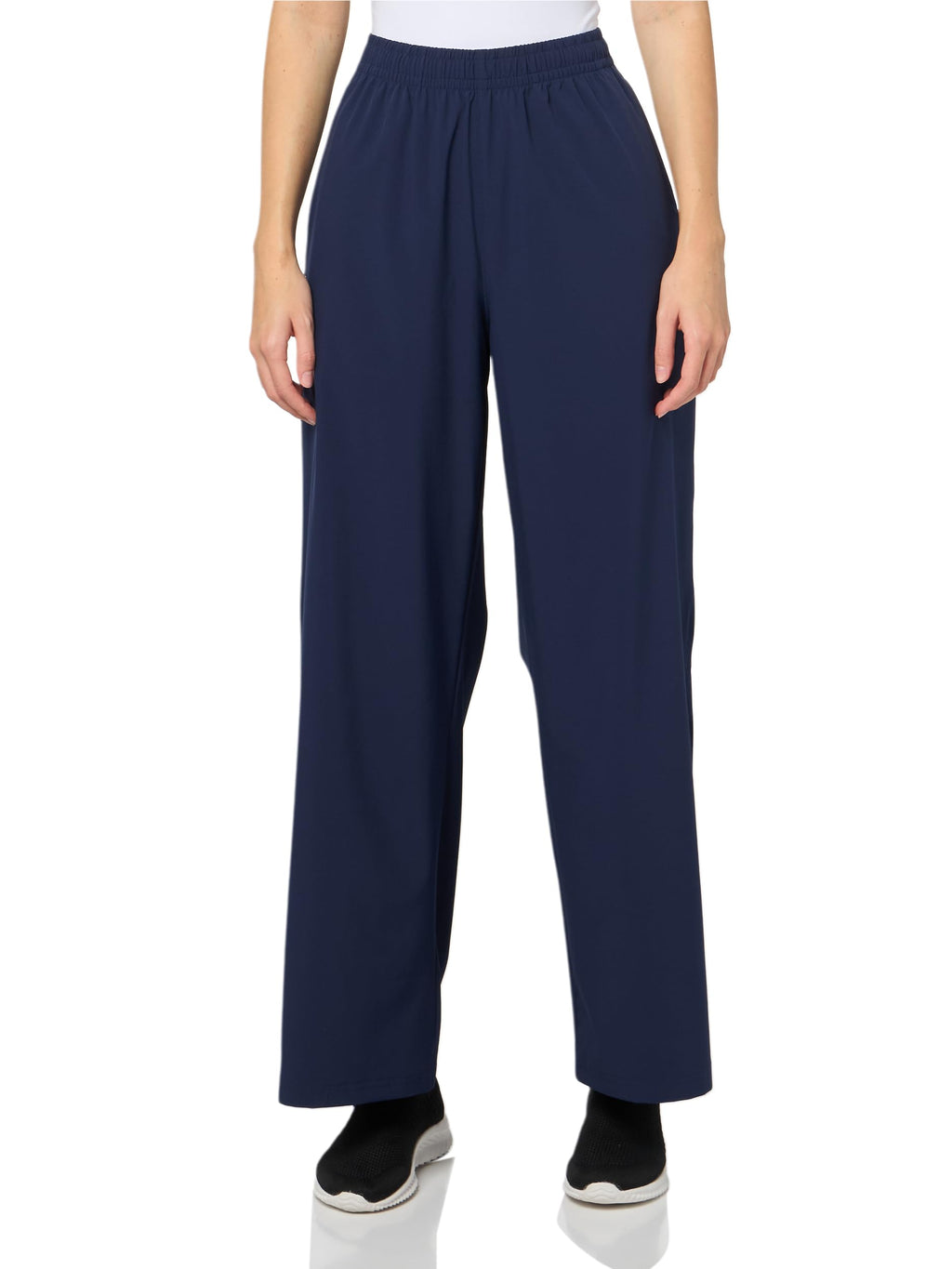 Under Armour Womens Rival Wide Leg Pants, (410) Midnight Navy / / White, Large