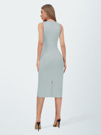 Toochki Dress For Women | Dresses For Women Dress | Bodycon Dress | Sky Blue Bodycon Dress | Midi Length Dress | Lycra Bodycon D
