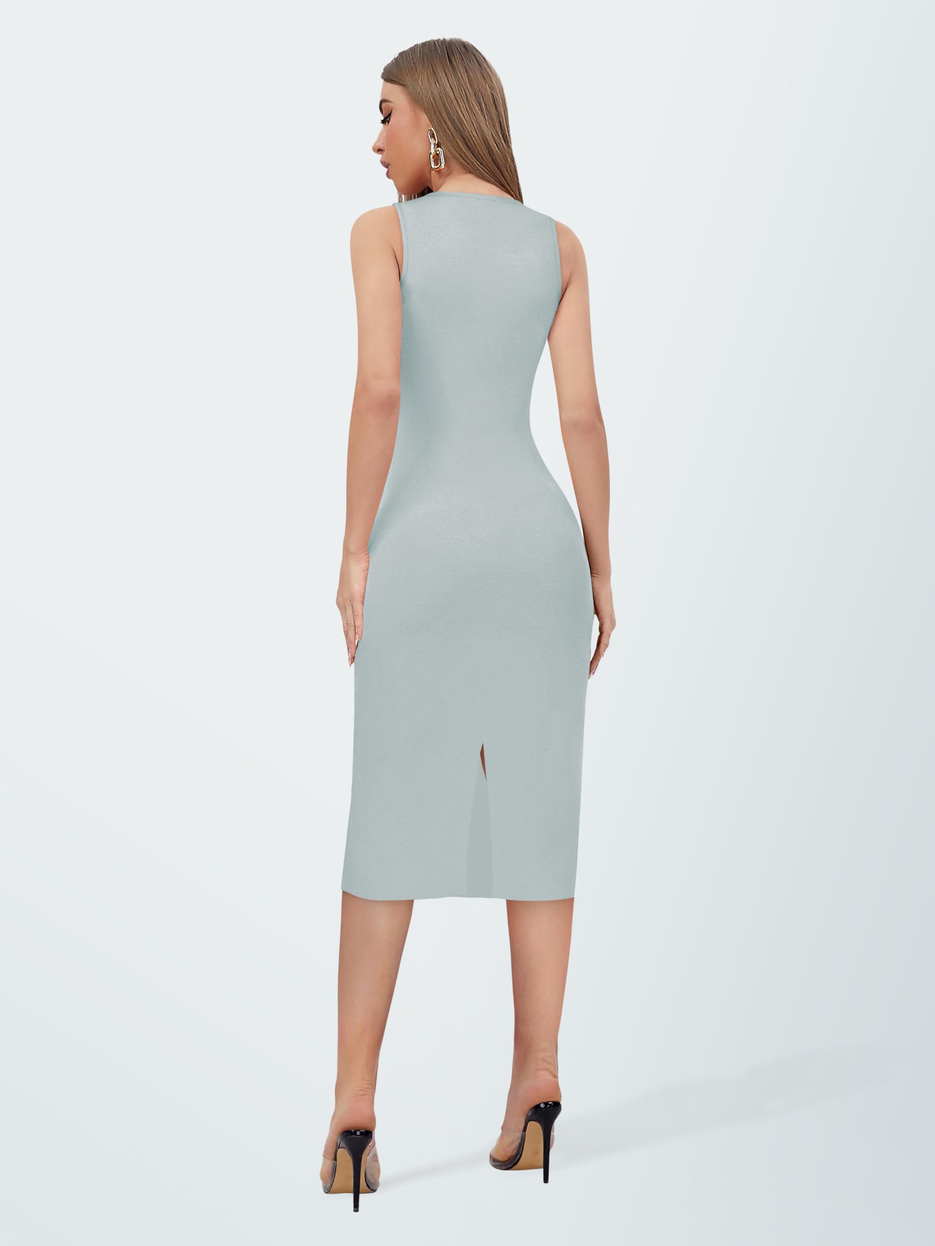 Toochki Dress For Women | Dresses For Women Dress | Bodycon Dress | Sky Blue Bodycon Dress | Midi Length Dress | Lycra Bodycon D