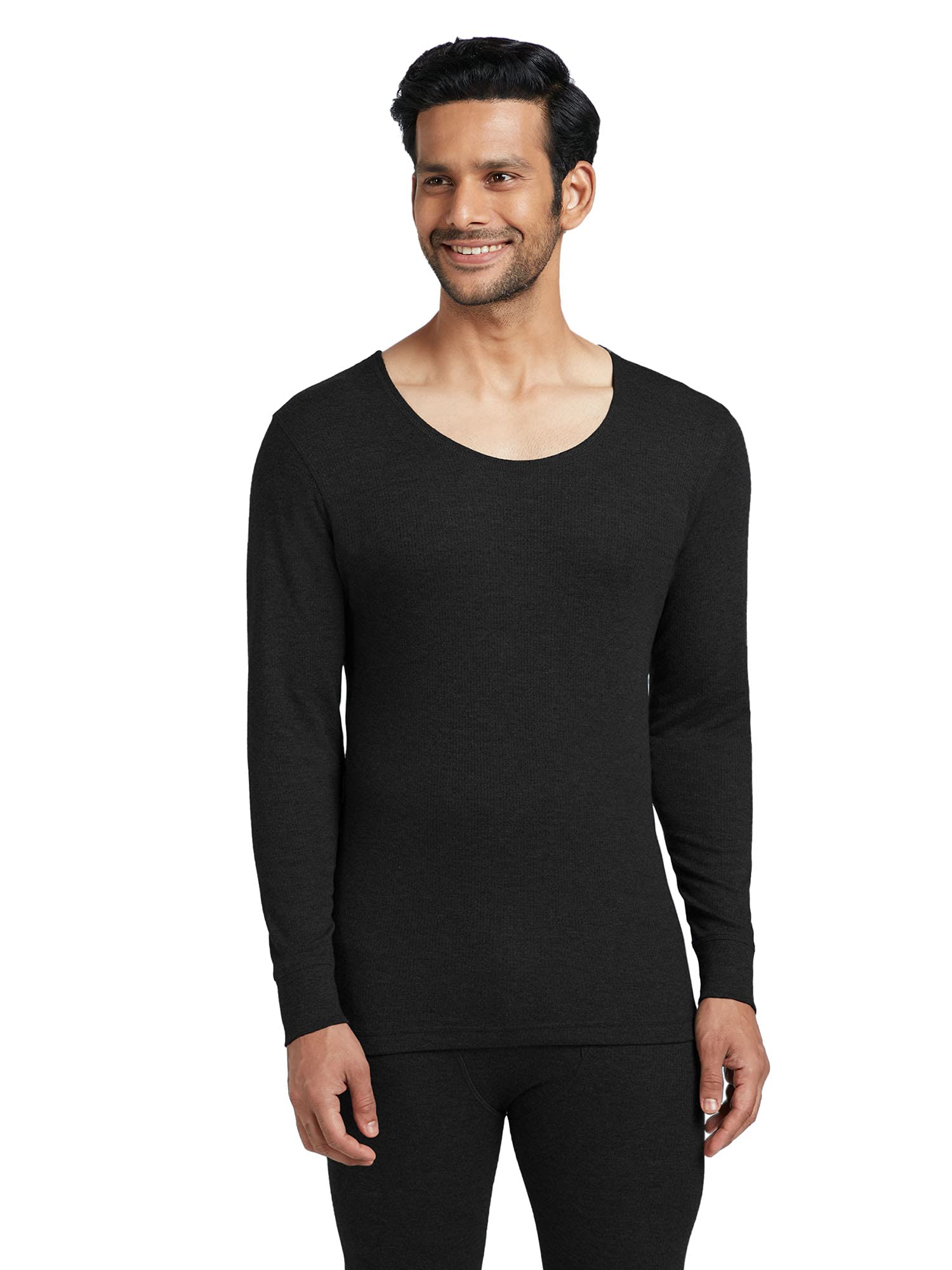 XYXX Mens Thermal Vest | Antibacterial, Skin Friendly with Superior Heat Retention | Slim Fit Full Sleeve Solid Alpine IntelliH