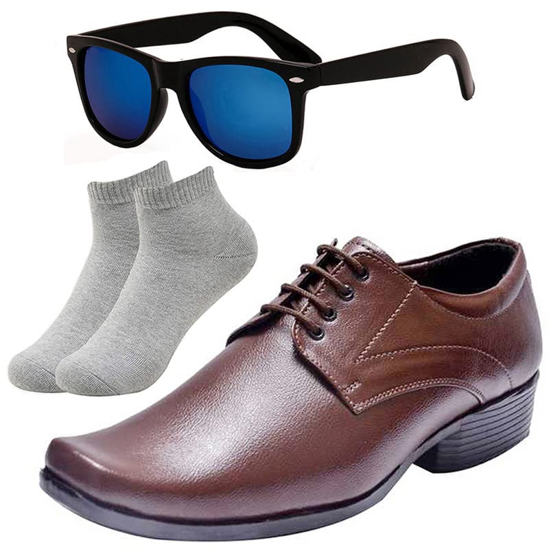 Vitoria Greaceful l Men Black Lace Formal Shoes with Light Gray Socks & Blue Wyfer/10 10
