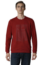 Louis Philippe MenS Cotton Round Neck Regular Sweatshirt (Lrstnrgfx51798_Maroon, Xl