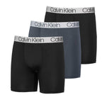 Calvin Klein Mens 3 Pack Chromatic Microfiber Boxer Briefs (Black/Grey/Black, X-Large)