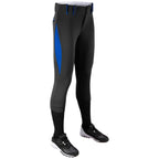 CHAMPRO Surge Traditional Low-Rise Fastpitch Softball Pant with Contrast-Color Braid Piping, Black, Royal, Girls' Small (BP28GBR