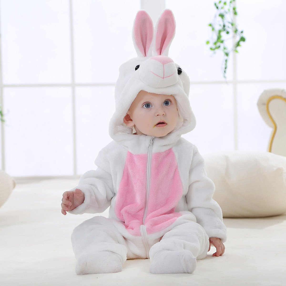 QZERPLAY Unisex Unisex Baby Halloween Costumes Cartoon Outfit Homewear (120(for ages 30-36months), Bunny)