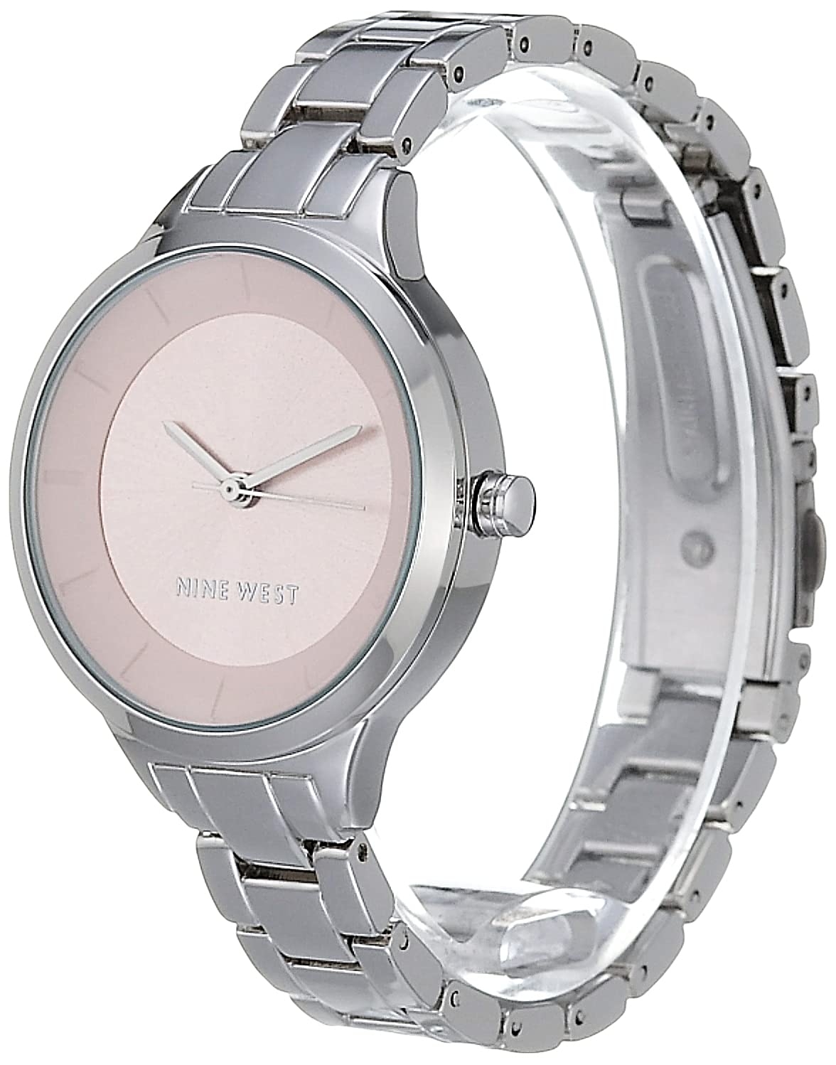 Nine West Women Japanese Quartz Dress Watch with Metal Strap, Silver, 12 (Model: NW/2225LPSV)