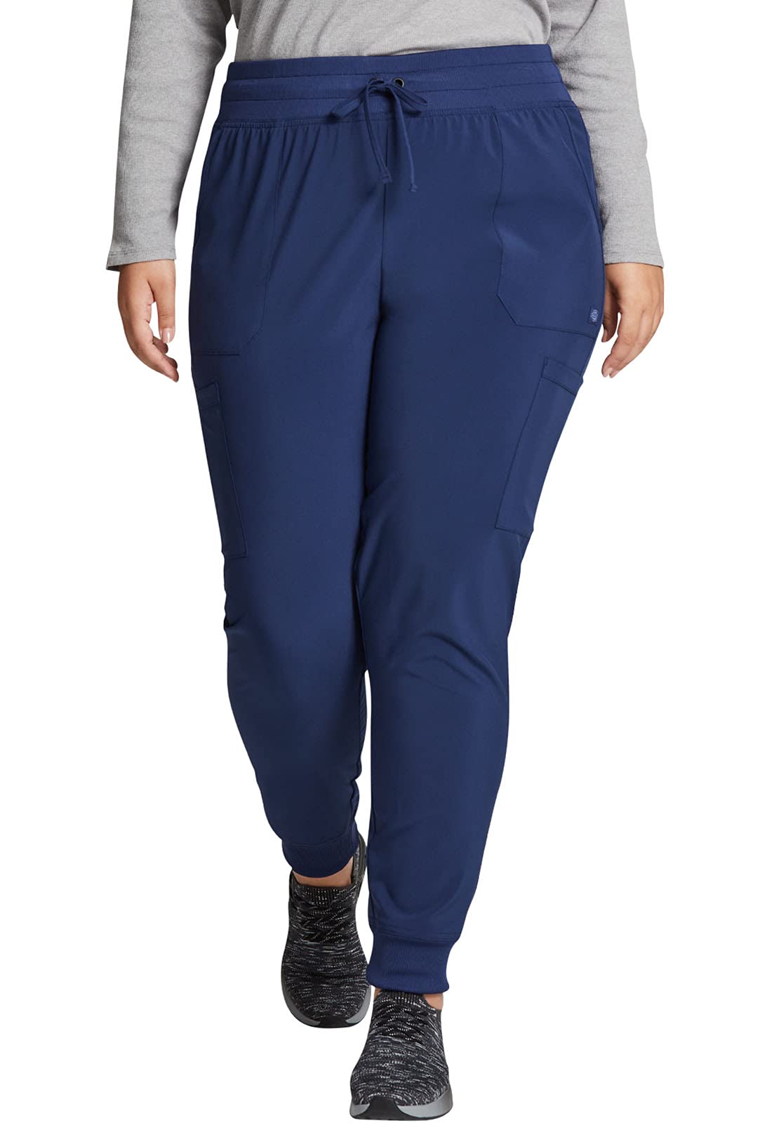 EDS Essentials Jogger Scrubs for Women, Drawstring Scrub Pants DK065, XL, Navy