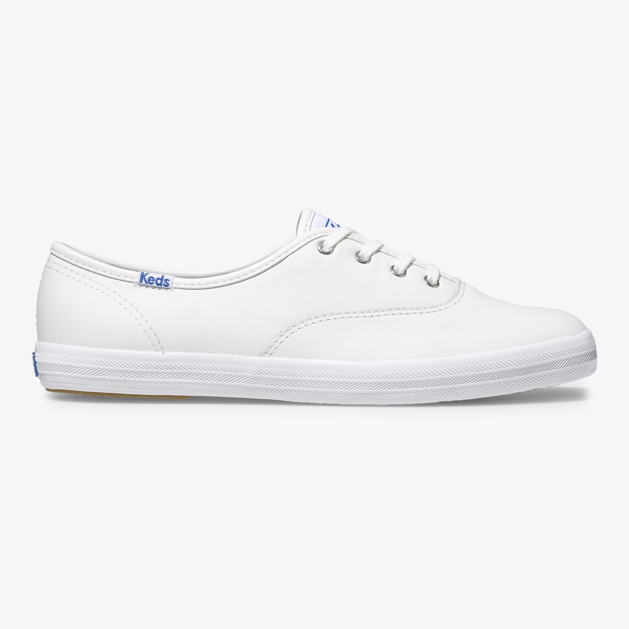 Keds Women's Champion Lace Up Sneaker, White Leather, 7 Wide