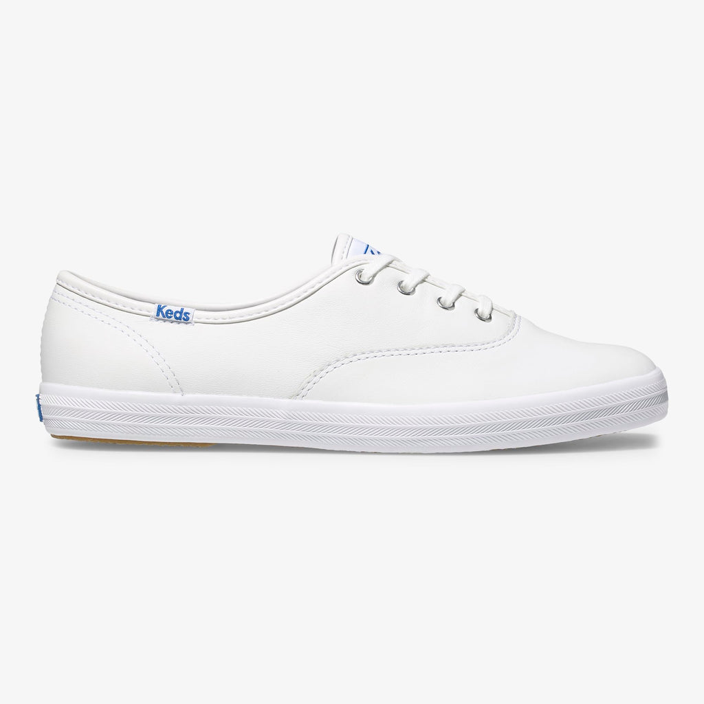 Keds Women's Champion Lace Up Sneaker, White Leather, 9.5