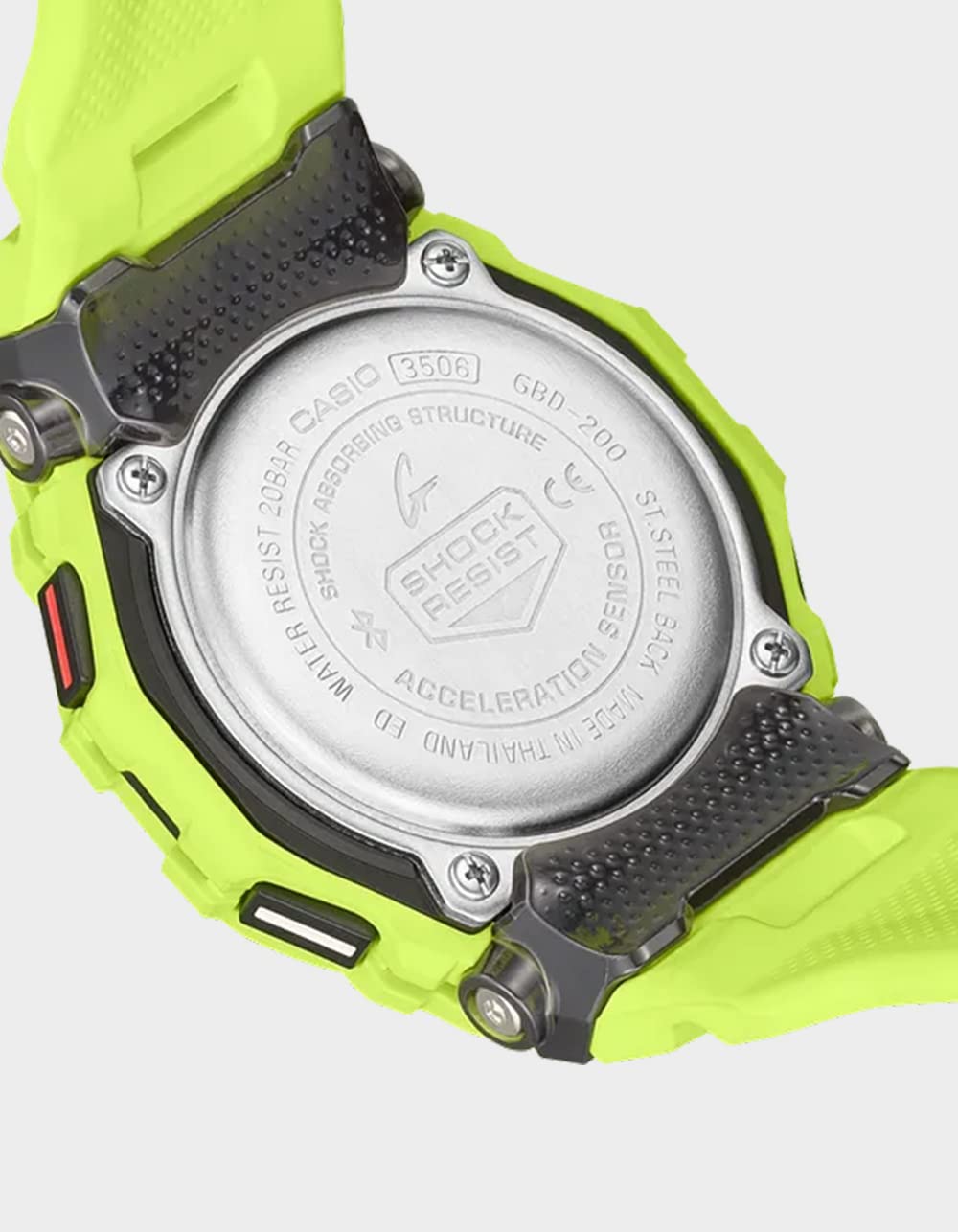 Casio G-Shock G-Squad Move Digital Connected Lime Green Resin Strap Fitness Watch GBD200-9
