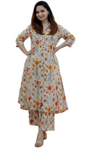 Leriya Fashion Womens Rayon Solid Regular Kurta Set (LF-W1814&TR871_Off White_M)