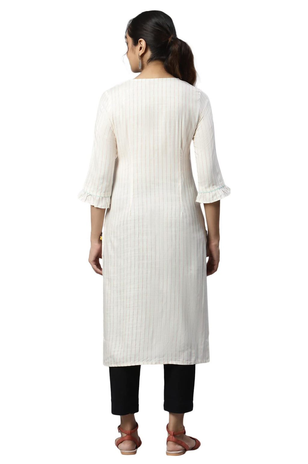 Aurelia Women Pink Mist Rayon Floral Printed Straight Kurta