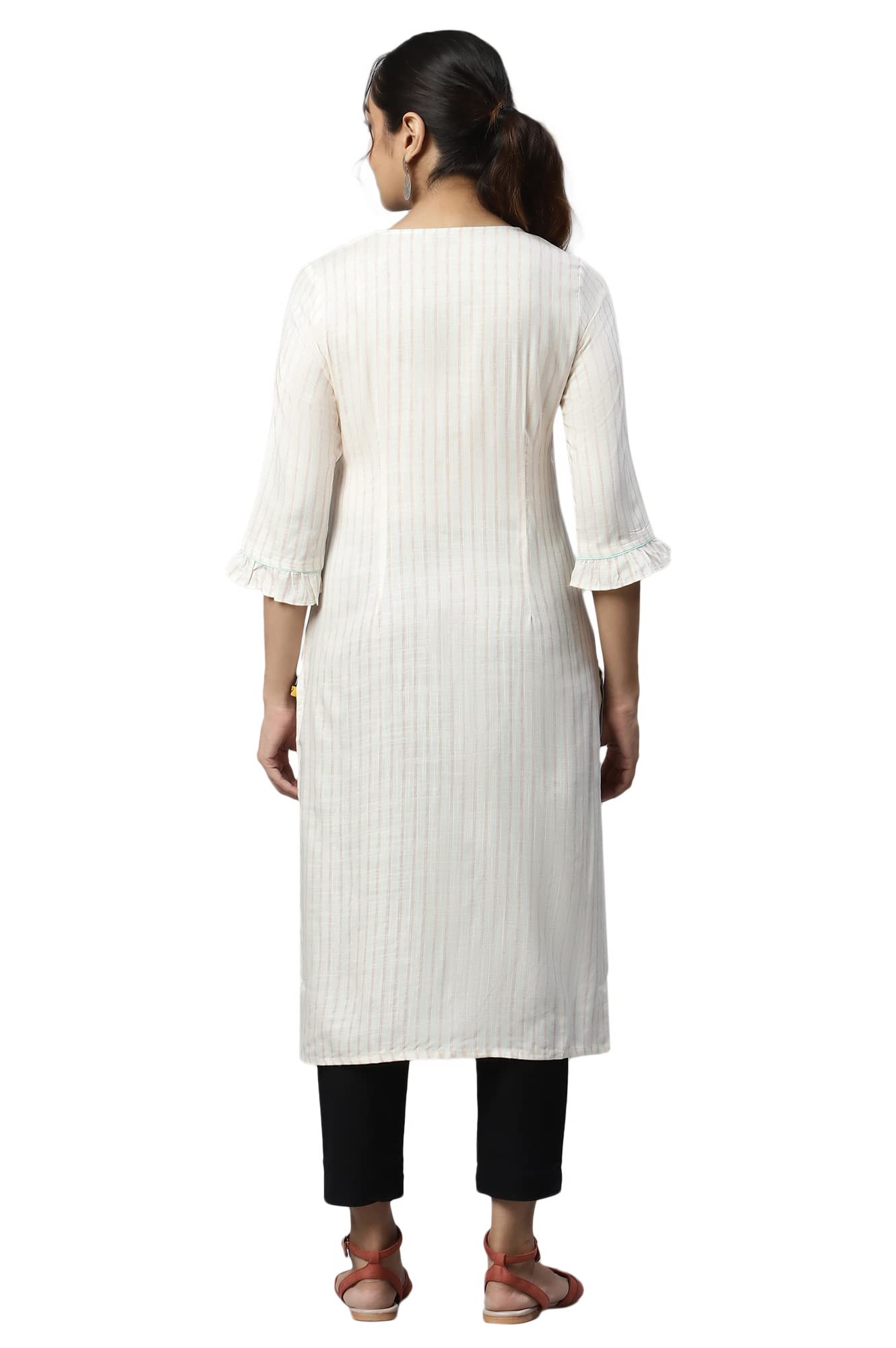 Aurelia Women Pink Mist Rayon Floral Printed Straight Kurta