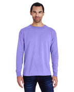 Unisex garment-Dyed Long-Sleeve T-Shirt - BLAcK - S(D0102H7DE9J)