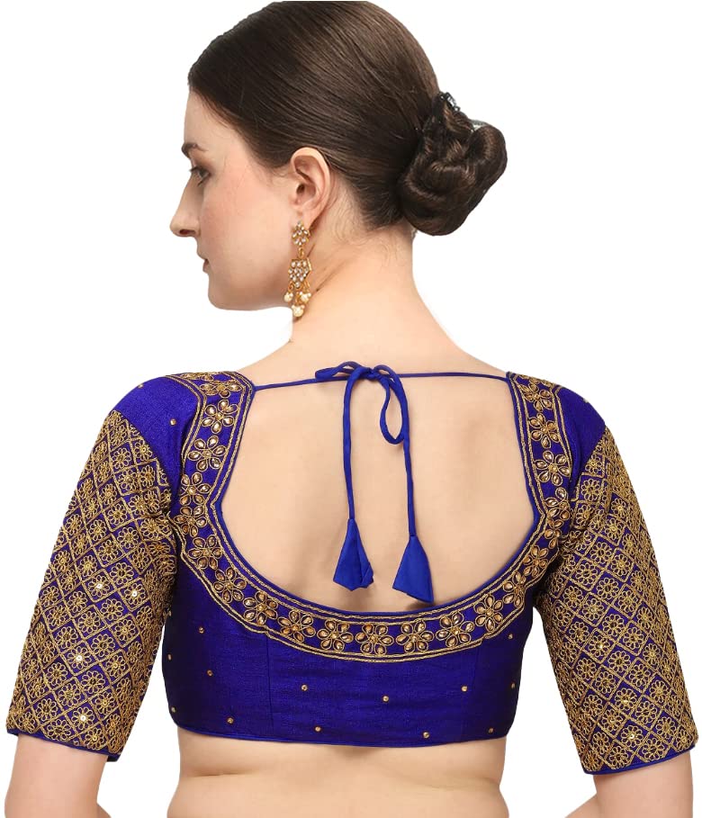 Pujia Mills Womens Silk Half Sleeve Blouse