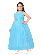 Aarika Girls Nylon Classic Maxi Dress (G-16551_Firozi