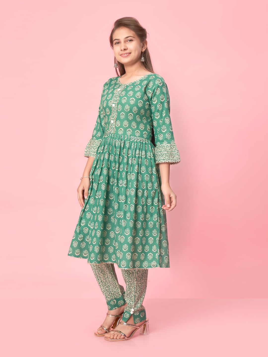 Aarika Girls Rama Colour Cotton Printed Kurti (KURTI-K-TR-04-RAMA-40)