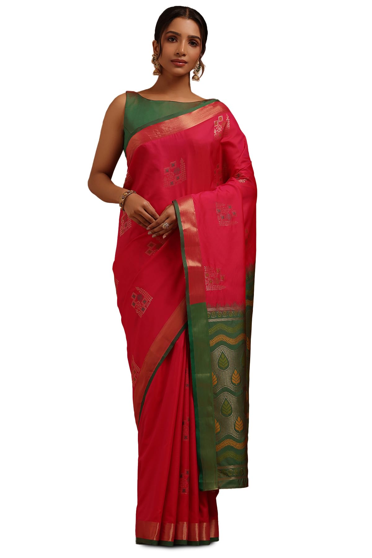 Soch Women Silk Blend with Zari Woven Saree