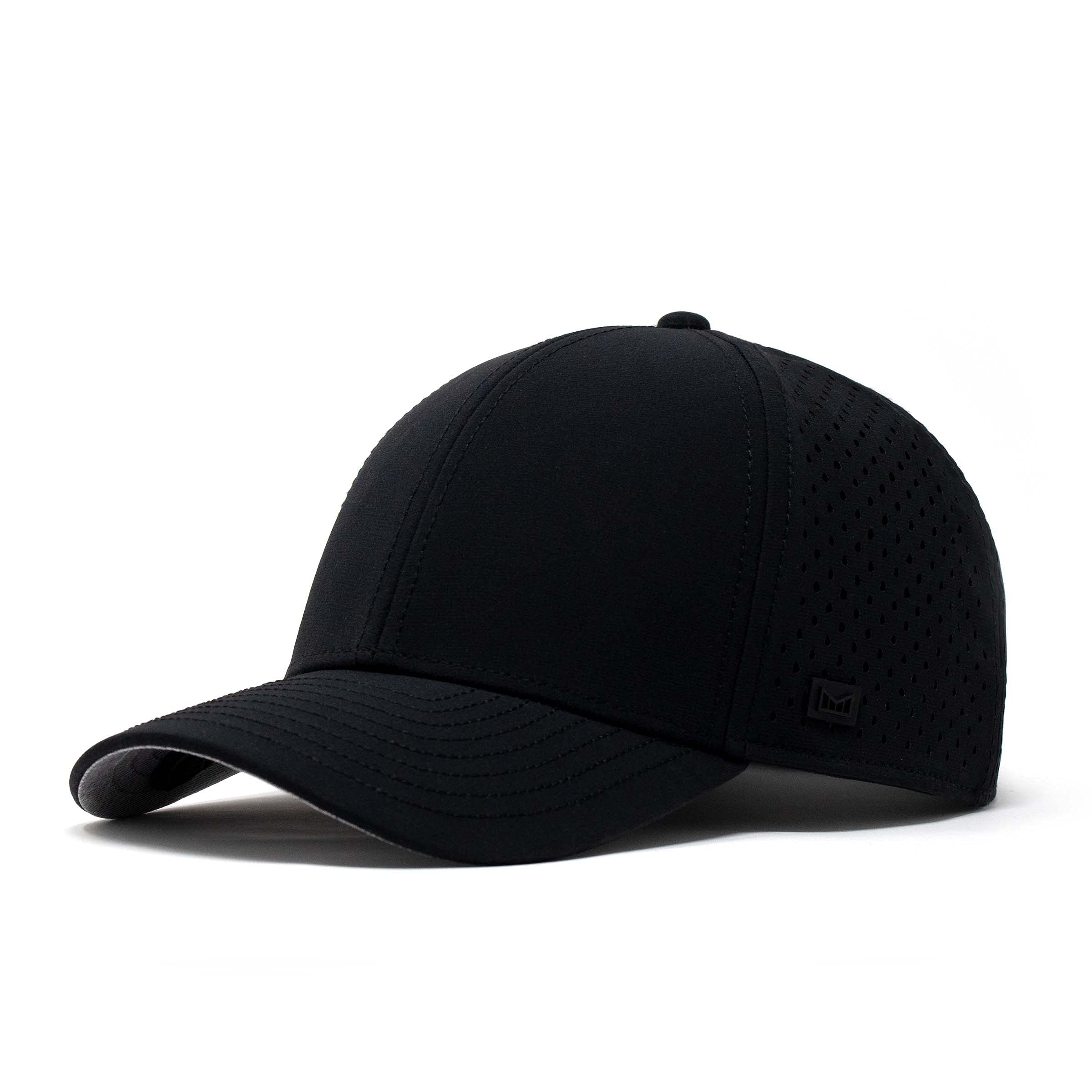 melin A-Game Hydro, Performance Snapback Hat, Water-Resistant Baseball Cap for Men & Women, Black, Medium-Large