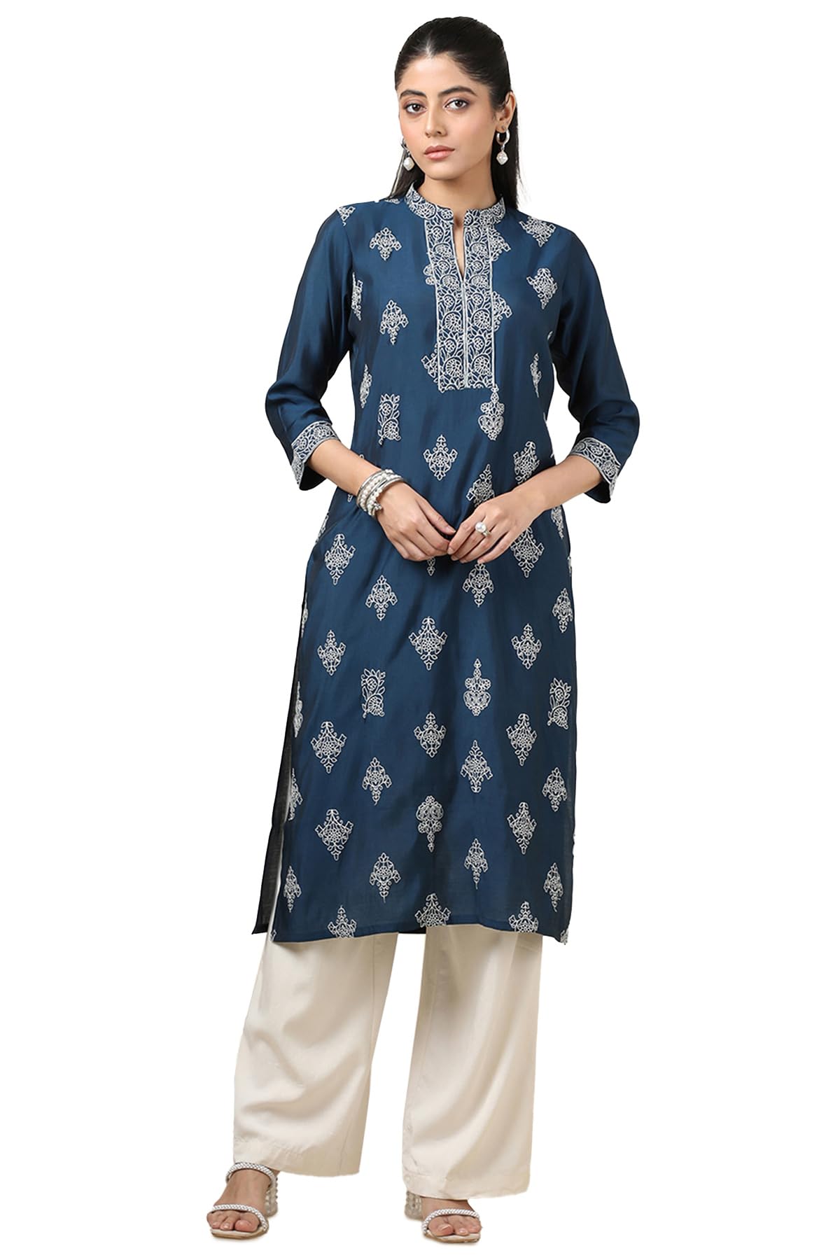 Soch Women Muslin Muslin Ethnic Floral Kurta with Thread Work