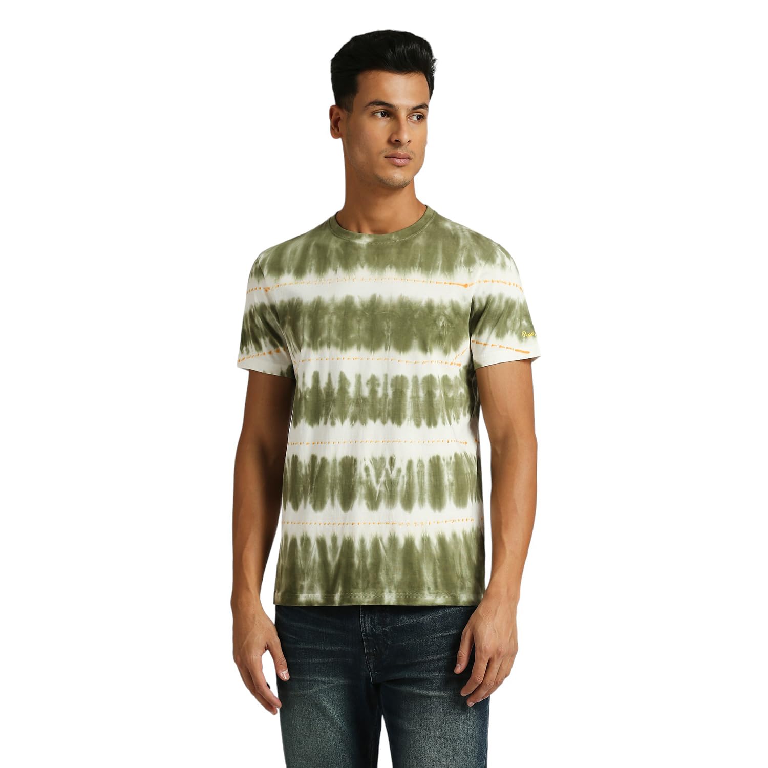 Pepe Jeans MenS Tie-Dye Slim Fit T-Shirt (Pm509559_Olive Green