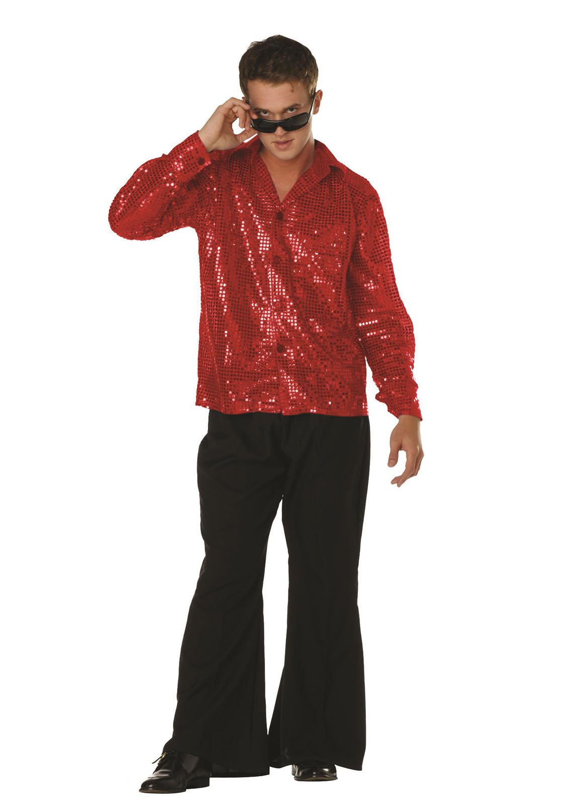 Men's 70s Disco Inferno Red L