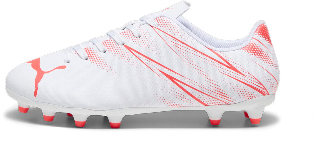 PUMA Kids Attacanto Firm, Artificial Ground Soccer Cleats Sneaker, White-Fire Orchid, 11 US Unisex Toddler