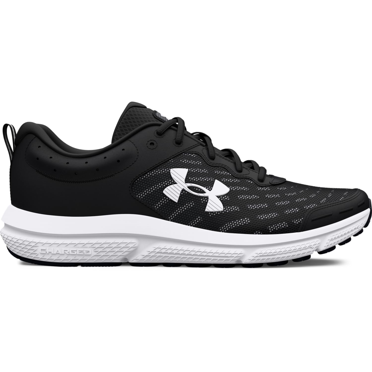 Under Armour Men's Charged Assert 10, (001) Black/Black/White, 14, US