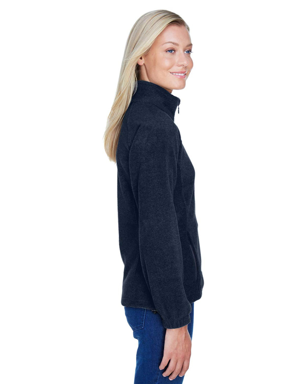 Ladies 8 oz Full-Zip Fleece - BLAcK - XS(D0102H76WYT)