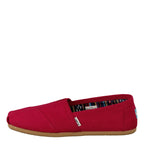 TOMS Women's Espadrille Loafer Flat, Red Canvas, 8
