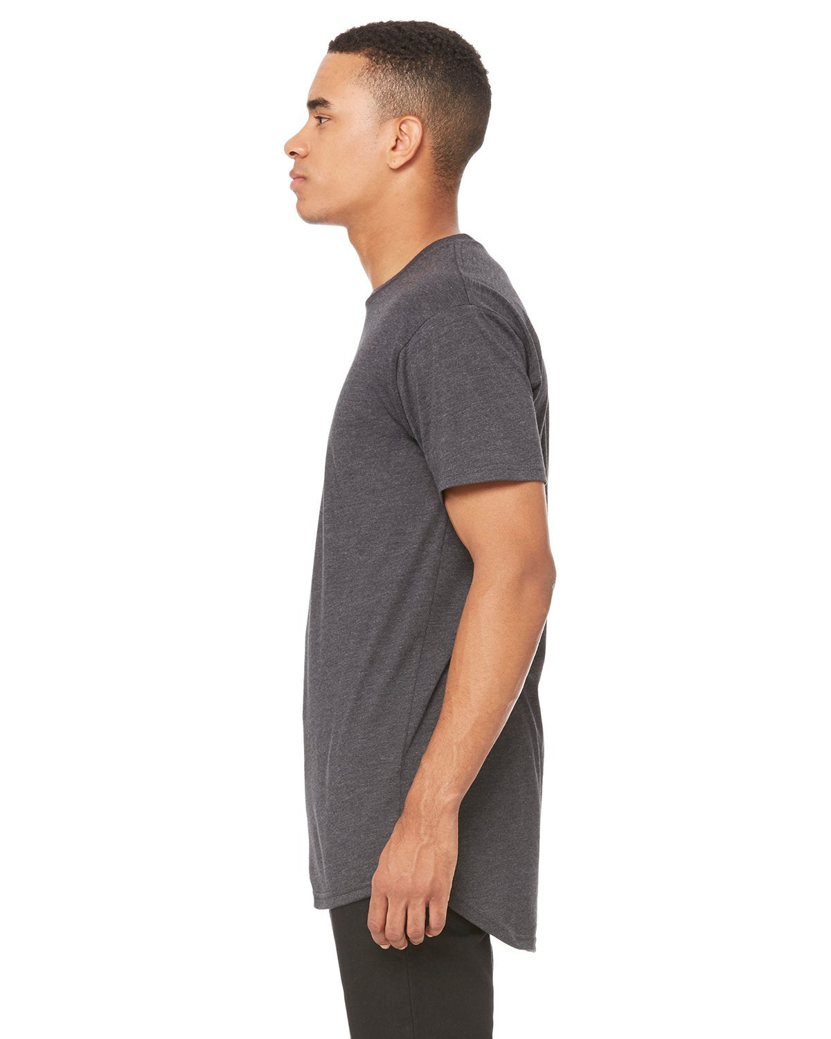 Mens Long Body Urban T-Shirt - WHITE - S(D0102H7W63T)