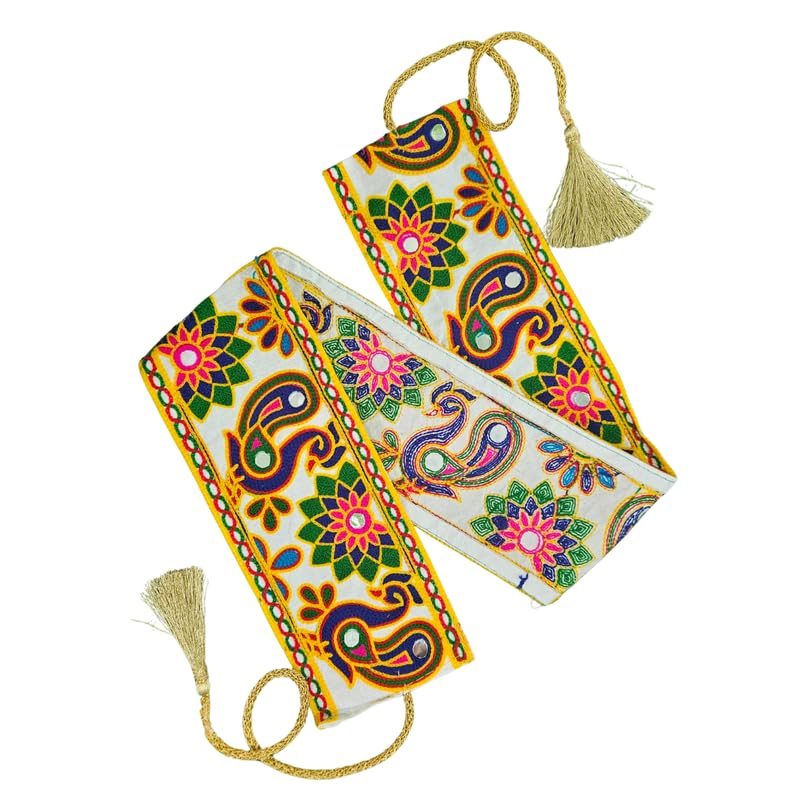 The Cool Grandmom Traditional Gujarati Broad Belt For Women For Garba Belt For Lehengas, Sarees, Suits, Navratri Dresses | Size 30