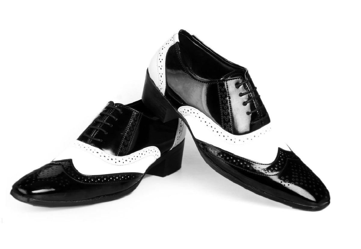 YUVRATO BAXI Mens 2 Height Increasing Synthetic Material Black Casual Semi Formal Brogue Oxford Shoes with Pu Sole. 10 UK 10