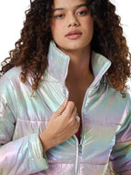 The Souled Store Solids: Shiny Metal Women and Girls T-Shirts Regular fit Solid Full Sleeve 60% Cotton 40% Polyester Beige Color