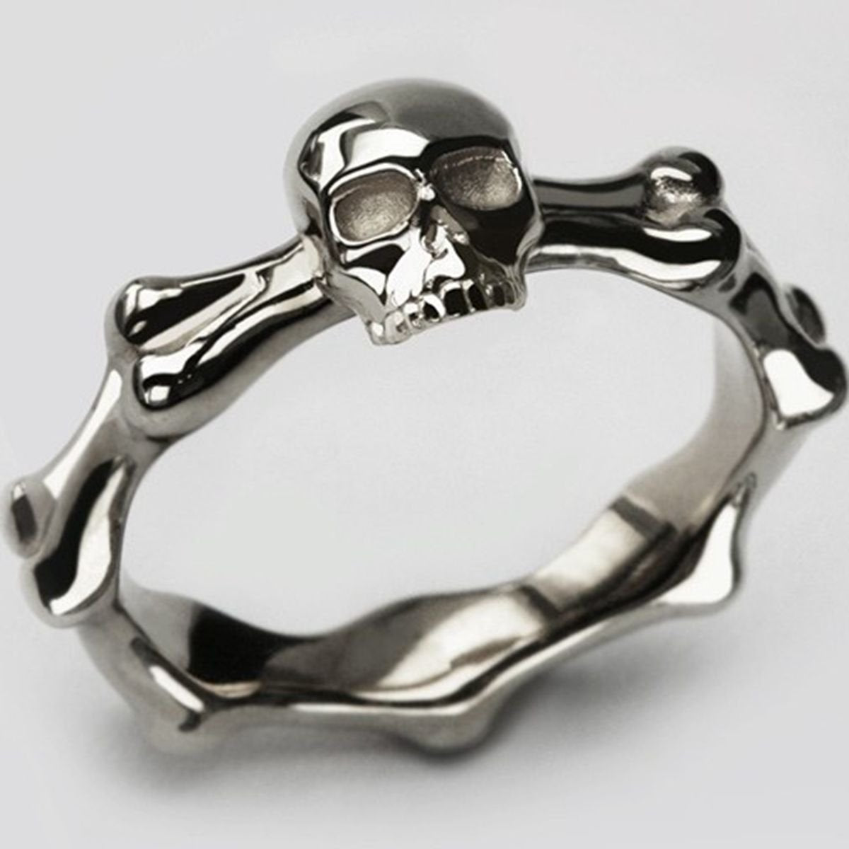 Jude Jewelers Stainless Steel Skull Biker Halloween Ring (12.5)