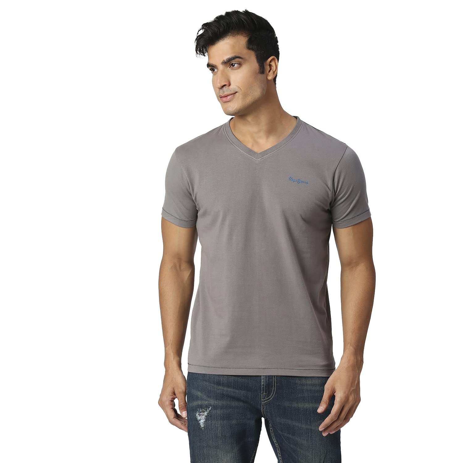 Pepe Jeans MenS Slim Fit Solid T-Shirts