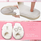 Tkifoda Bride To Be Gift Set Bride Makeup Bag I Do Bride Slippers Bride Robe Bride Hair Clip Bride Gifts Wedding Gifts (Slippers