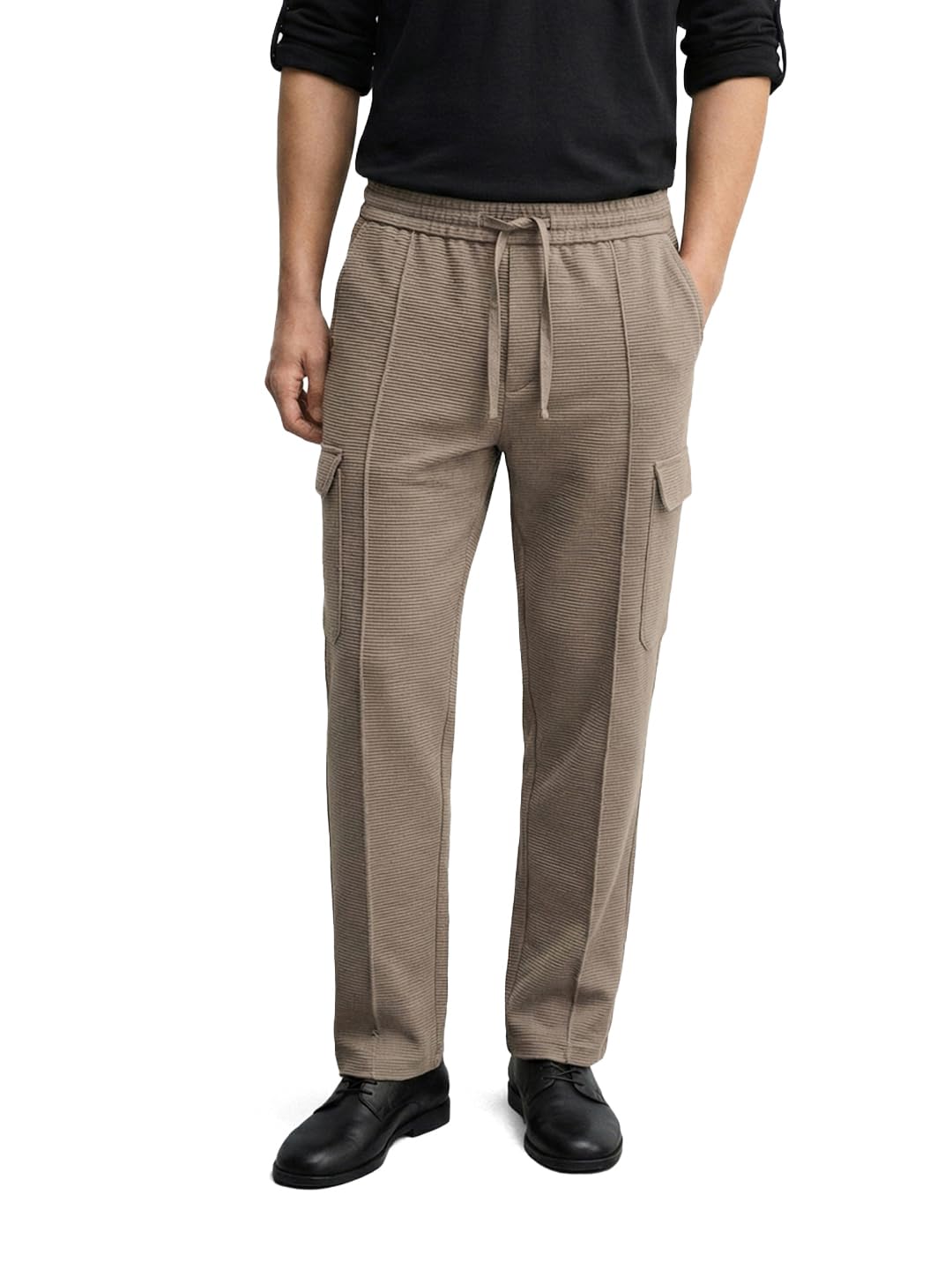 The Indian Garage Co Mens Loose Fit Mid-Rise Stretchable Joggers