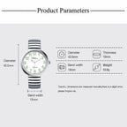 Blekon Collections New Super Large Face Stretch Band Japanese Movement PC21J Fashion Watch (Silver/Luminous)