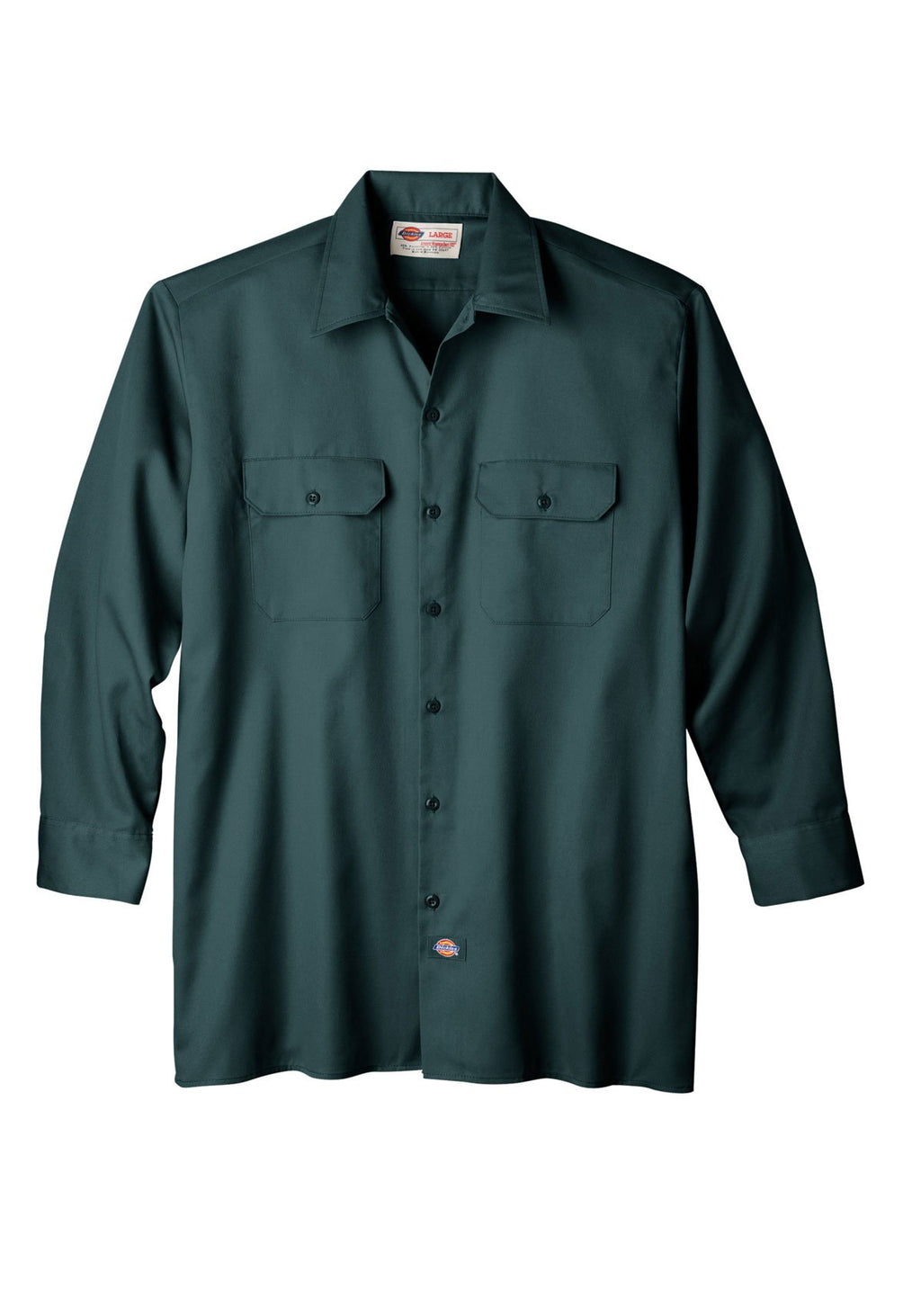Dickies Mens Long Sleeve Work Shirt, Lincoln green, X-Large